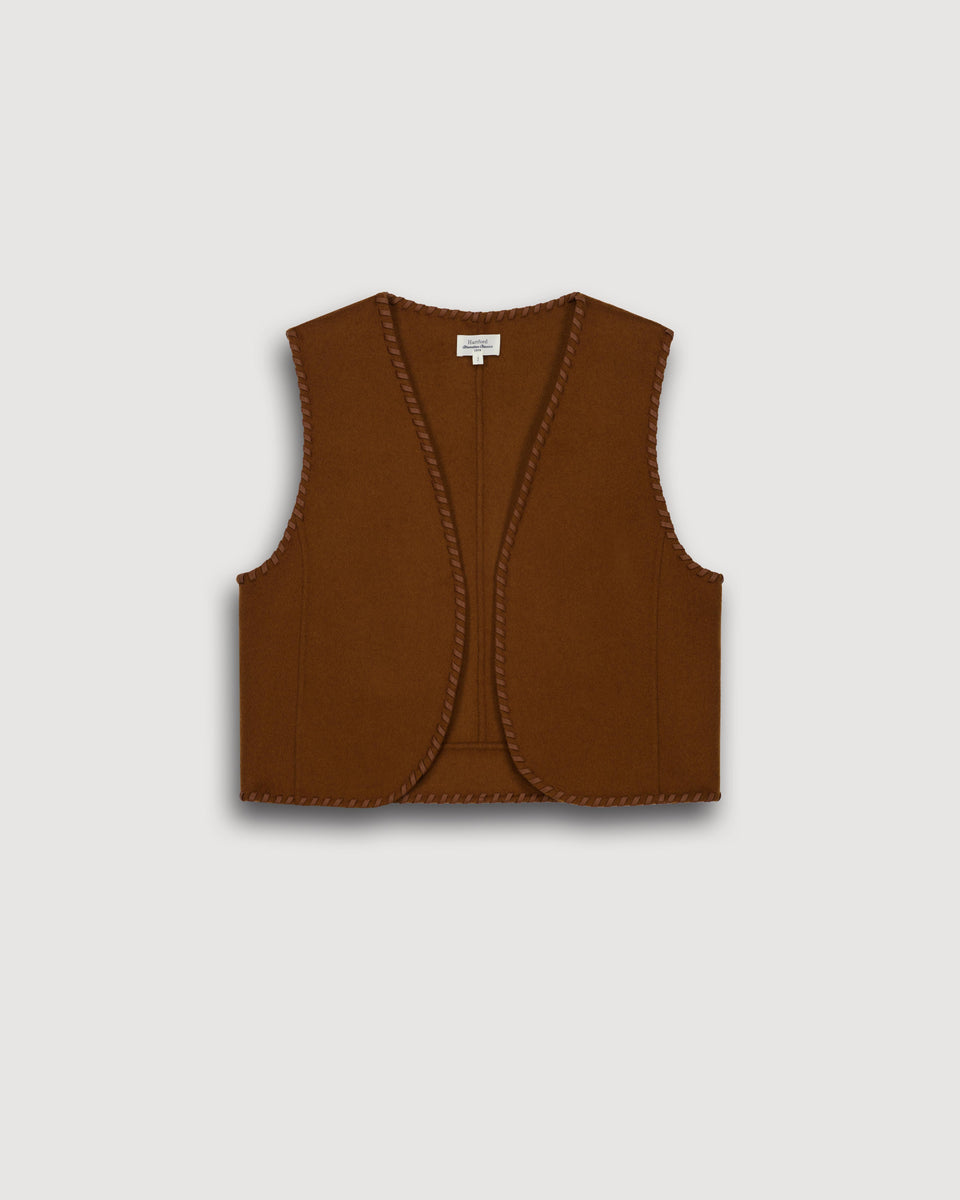 Gilet Femme en Laine Double Face Bronze Van - Image 3