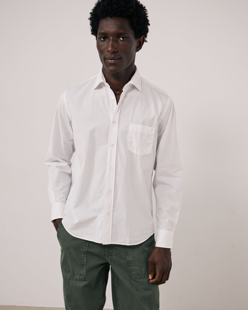 Chemise Homme en Gabardine de Coton Blanc Paul - Image principale