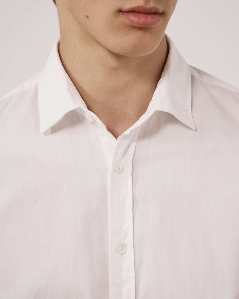 Chemise Homme en Gabardine de Coton Blanc Sammy - Image 3