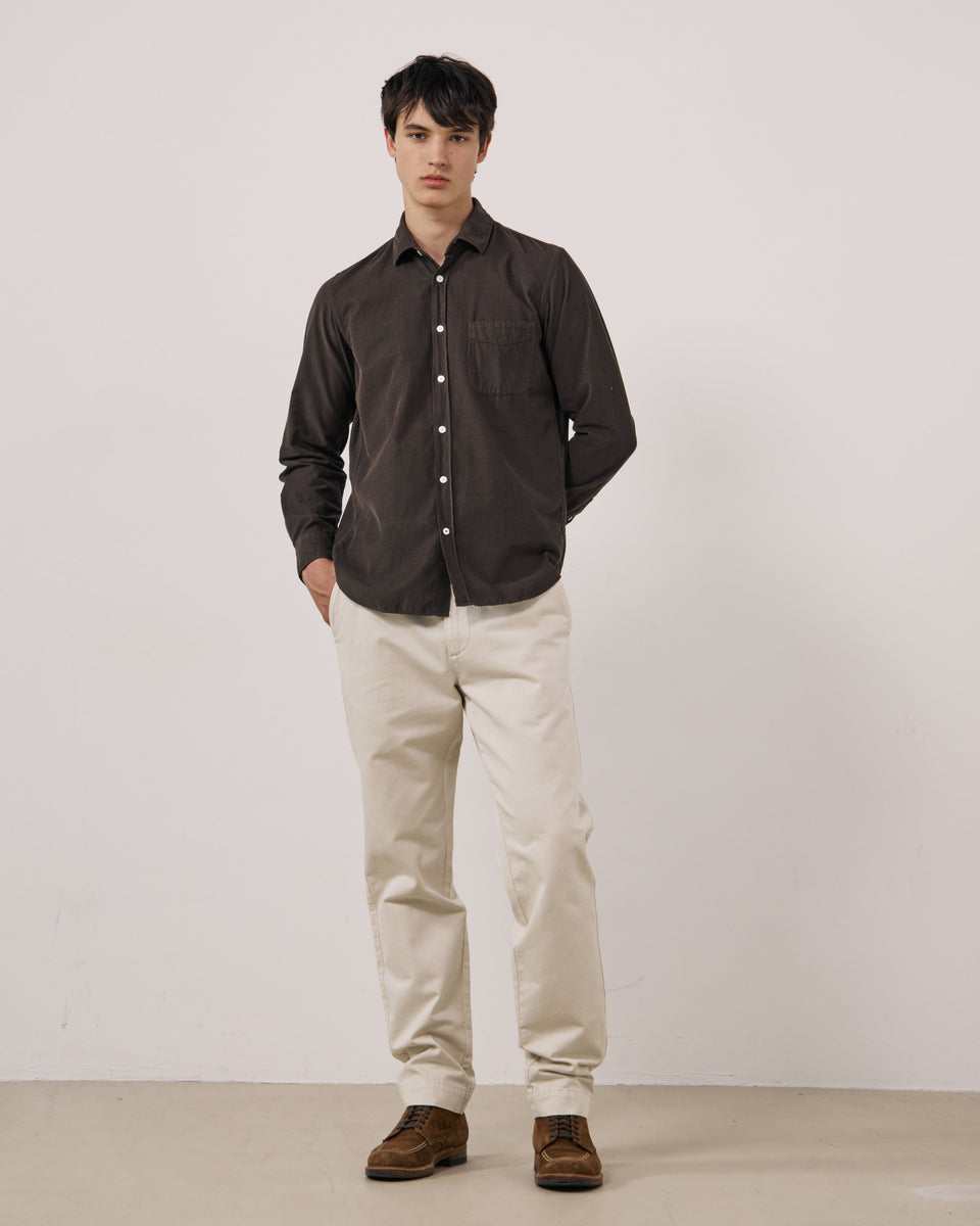 Chemise Homme en Velours Côtelé Fin Gris Storm - Image 2