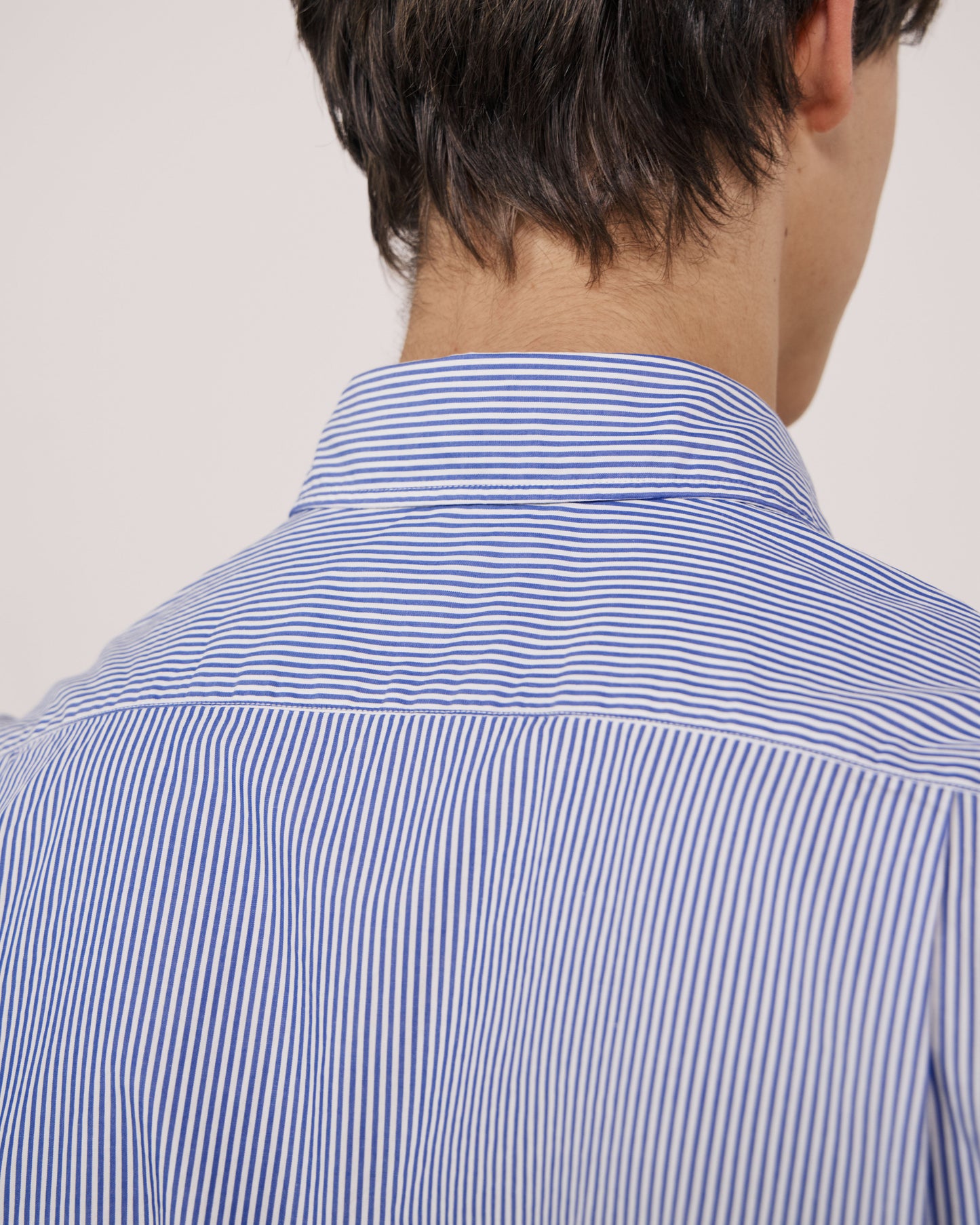 Chemise Homme en Popeline à Rayures Bleu Paul