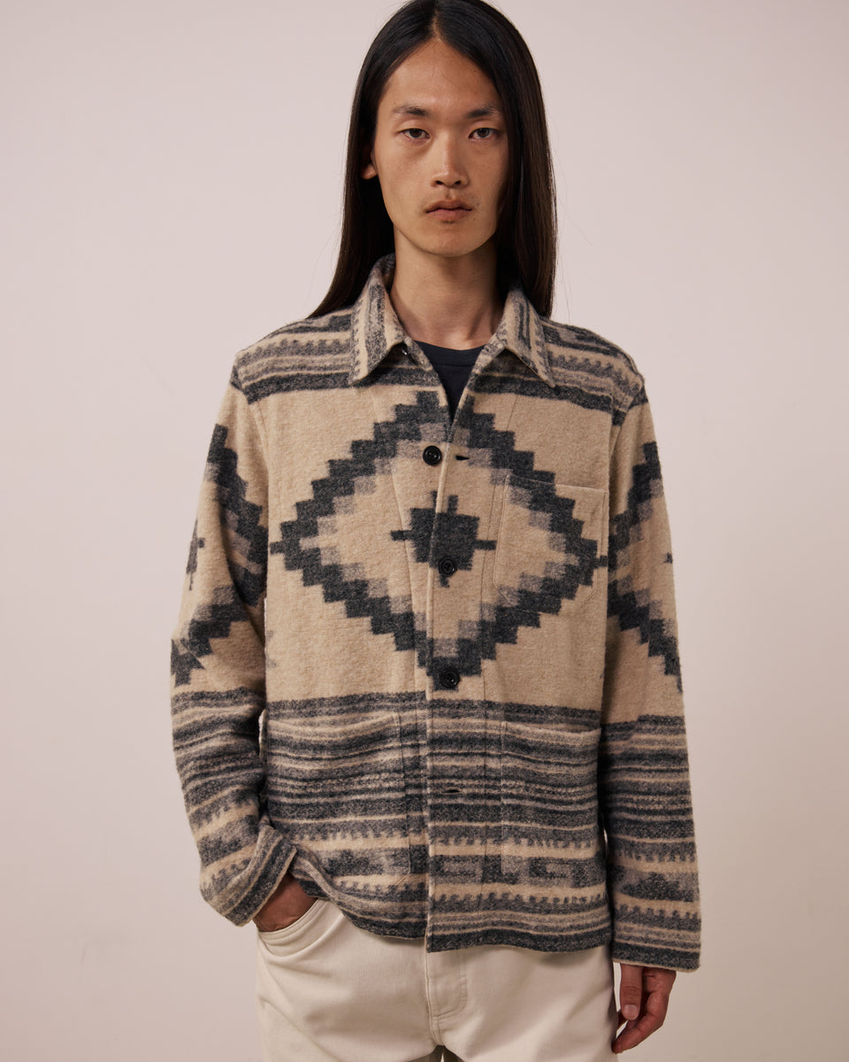 Veste Homme en Laine Vierge Mélangée Ecru Perry - Image 2
