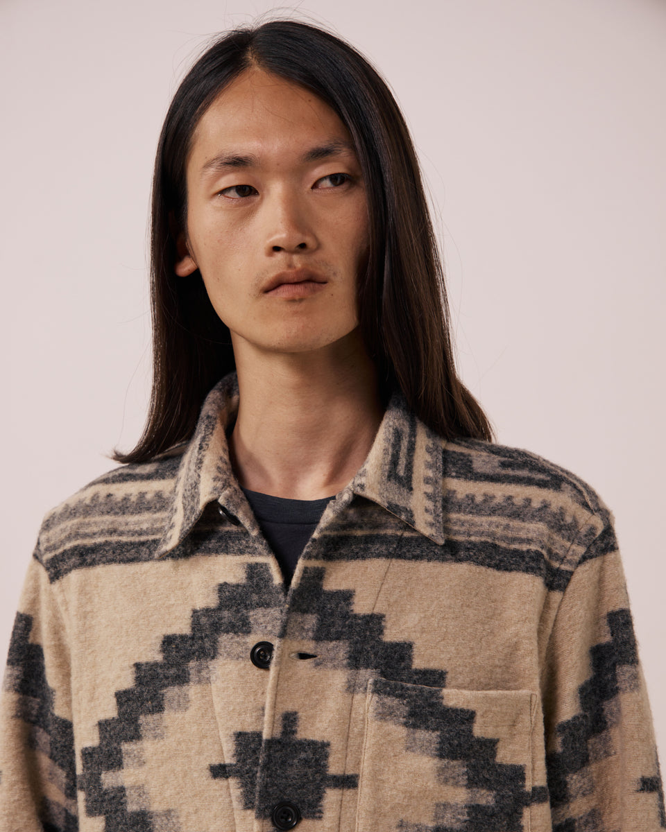 Veste Homme en Laine Vierge Mélangée Ecru Perry - Image 3