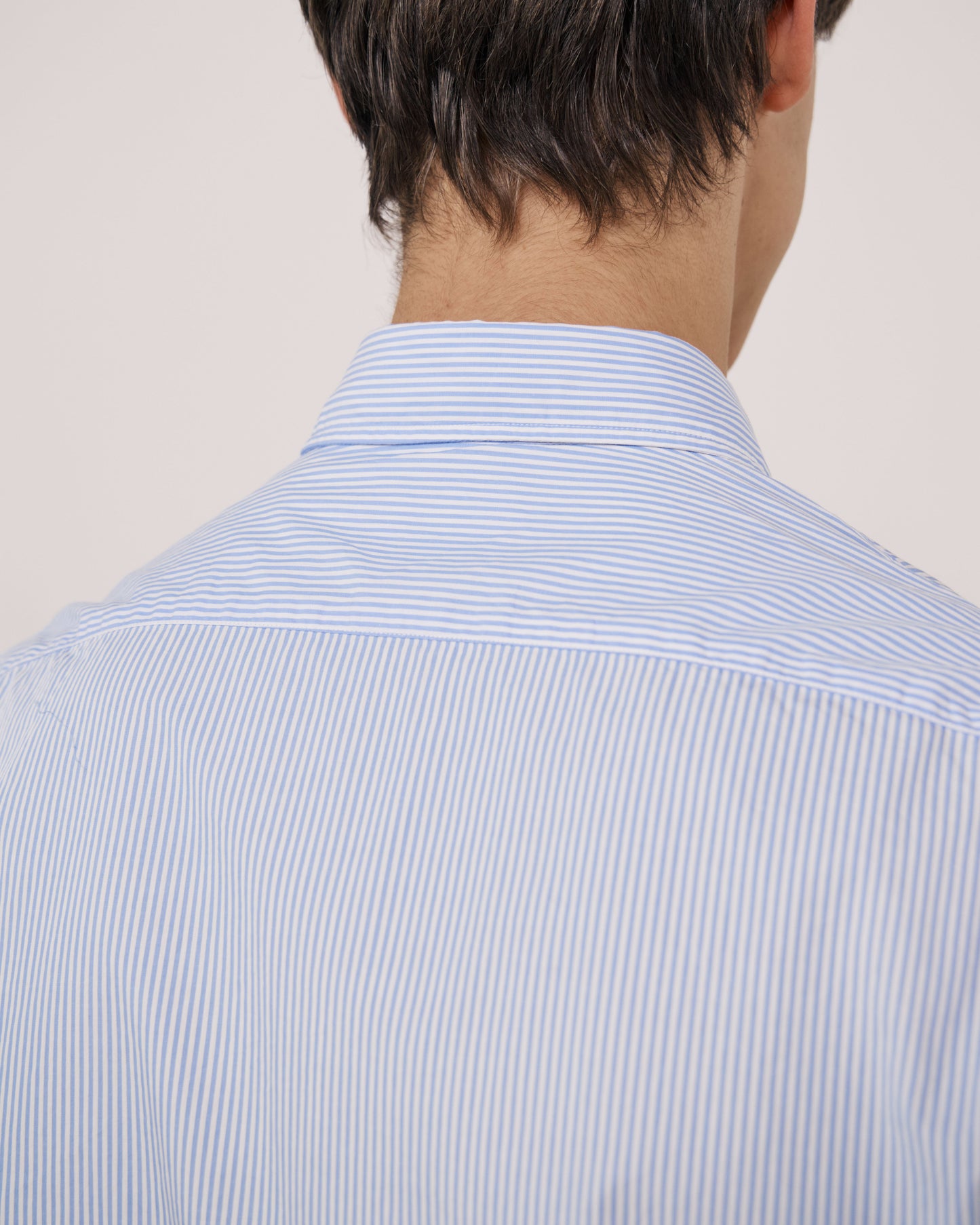 Chemise Homme en Popeline à Rayures Bleu Clair Sammy