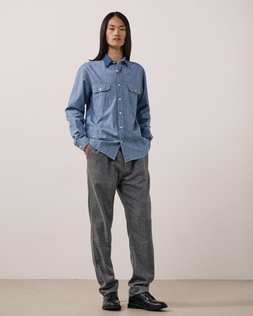 Chemise Homme en Chambray Bleu Indigo Paxi - Image 2