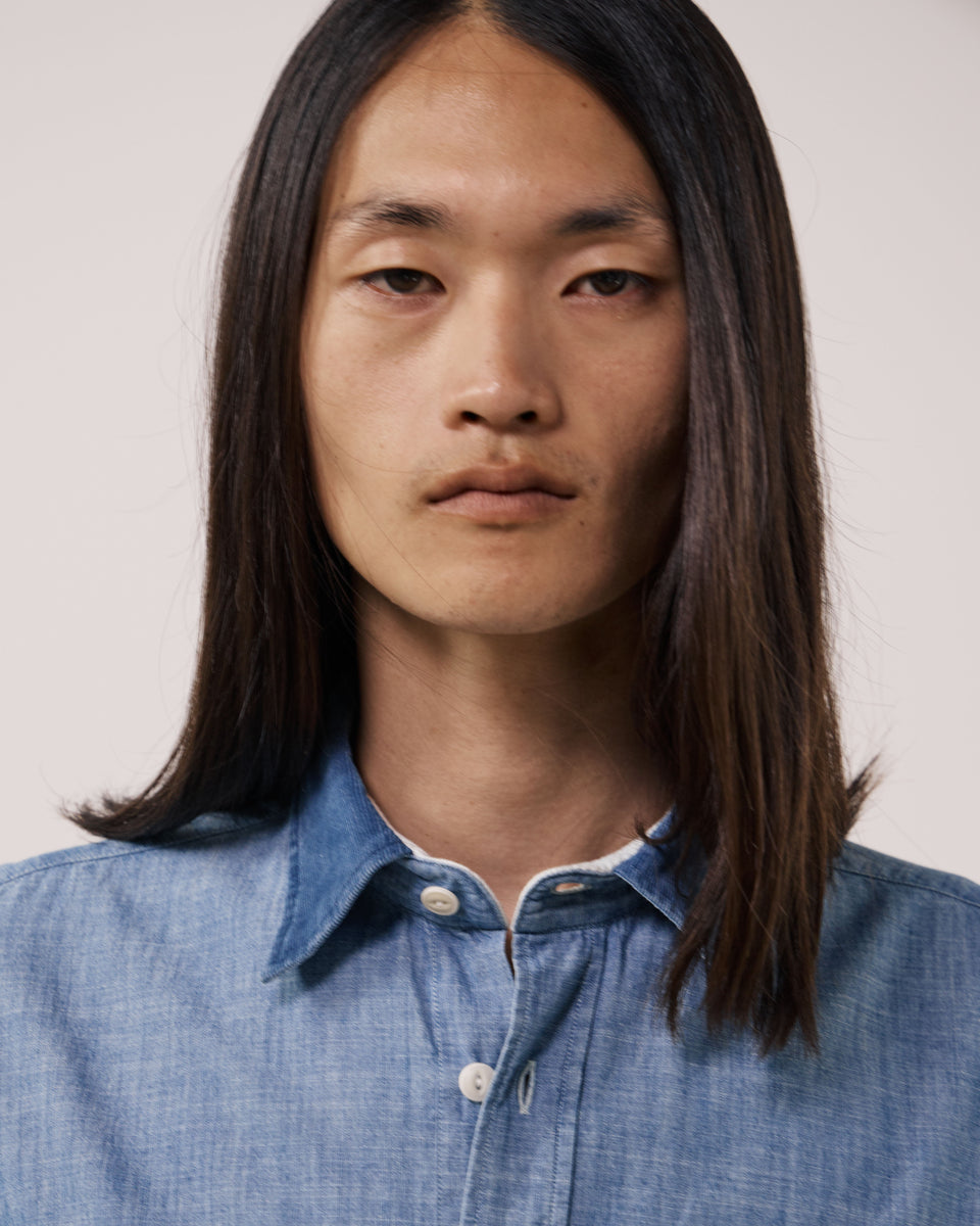 Chemise Homme en Chambray Bleu Indigo Paxi - Image 3