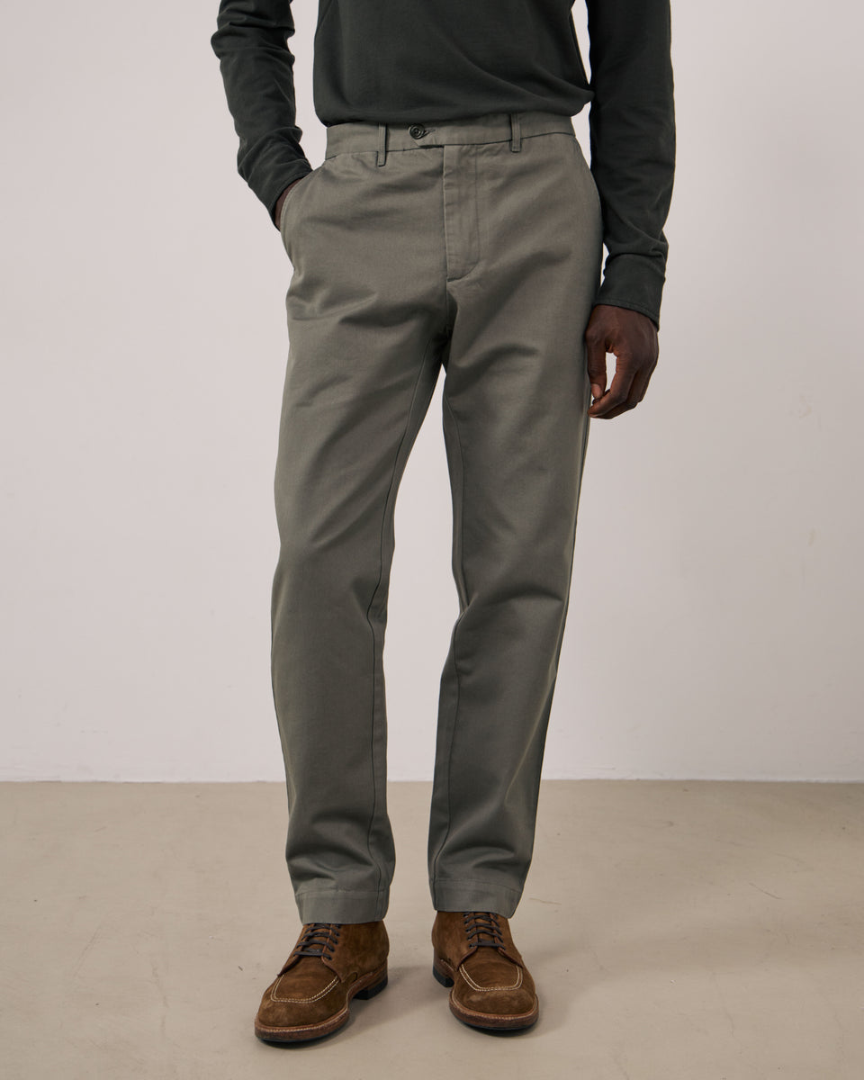 Pantalon Homme en Chino Vert Militaire Taylor - Image 2