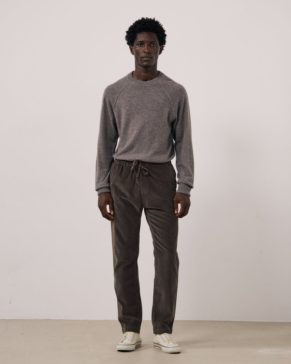 Pantalon Homme en Velours Côtelé Seersucker Moka Joggy - Image principale