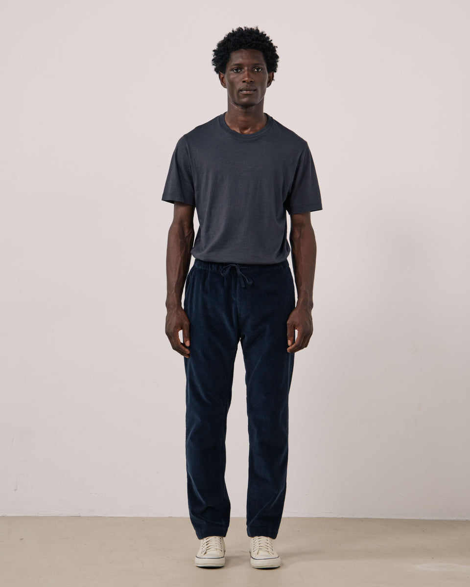 Pantalon Homme en Velours Côtelé Seersucker Bleu Marine Joggy - Image principale