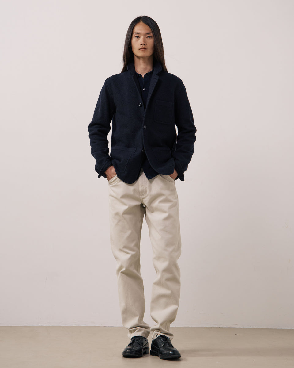 Chaqueta de lana hervida azul marino para hombre - Image principale