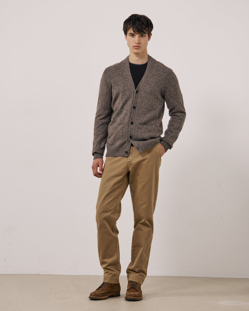 Jersey de lana merino extrafina topo para hombre Seamless Cardigan - Image 2