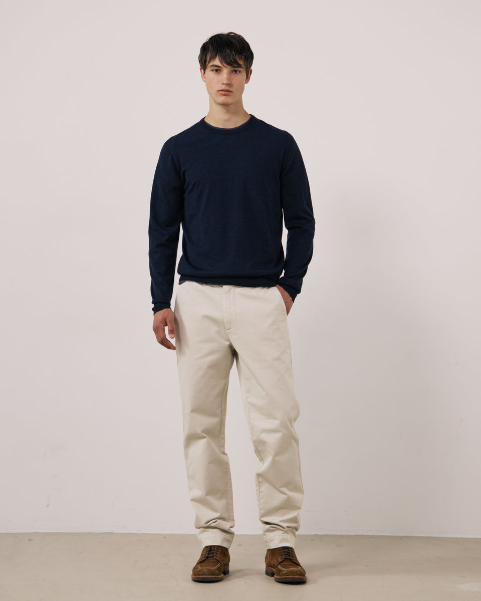 Jersey de lana extrafina azul marino para hombre Merino Crew - Image 2