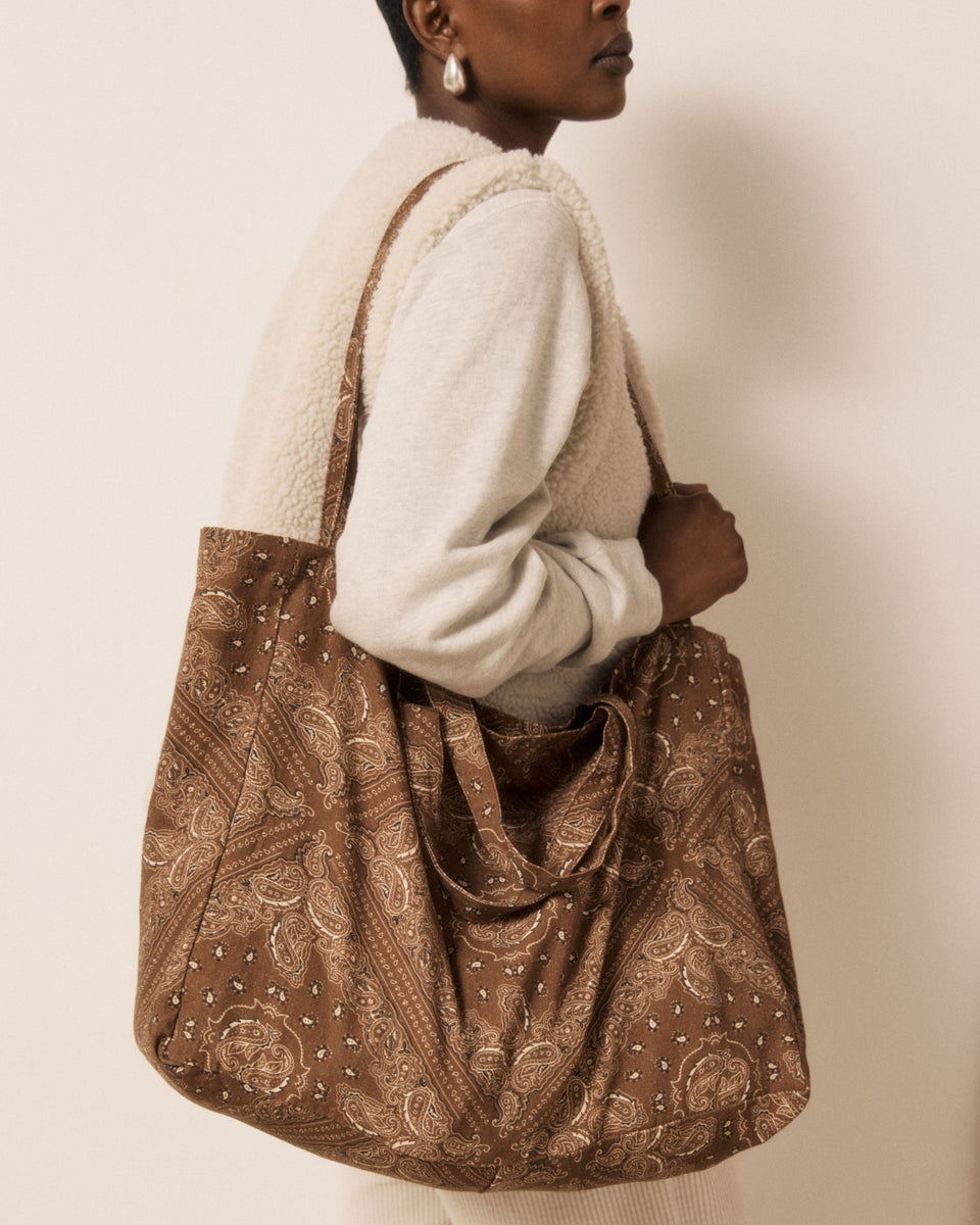 Paisley Women's Cappuccino Paisley Print Cotton Bag - Image 2