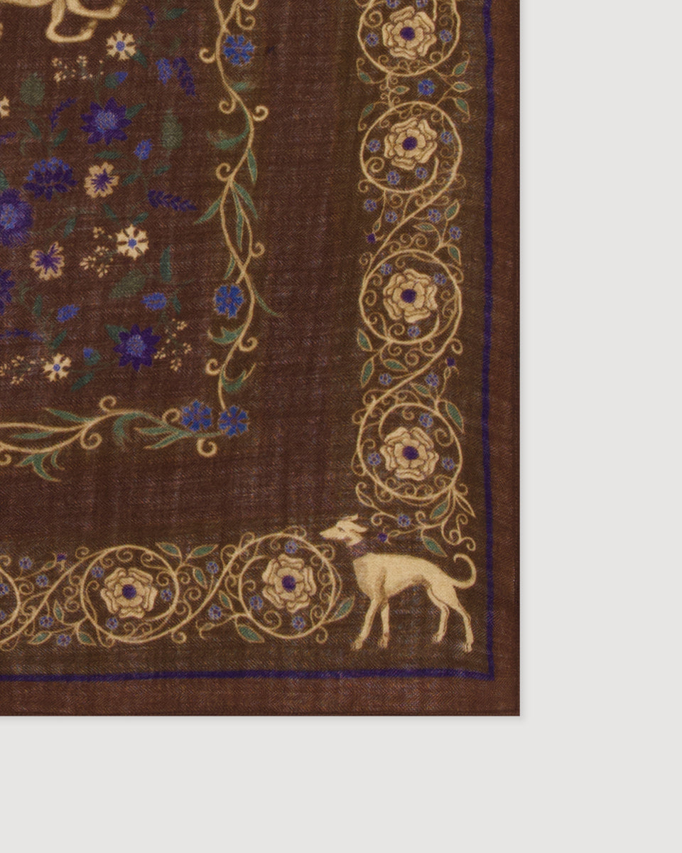 Echarpe Homme en Laine Marron Bandana - Image 2