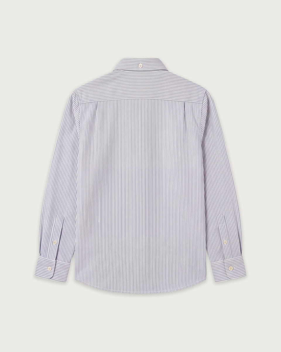 Chemise Garçon en Oxford Brossé à Rayures Bleu Pitt - Image 2