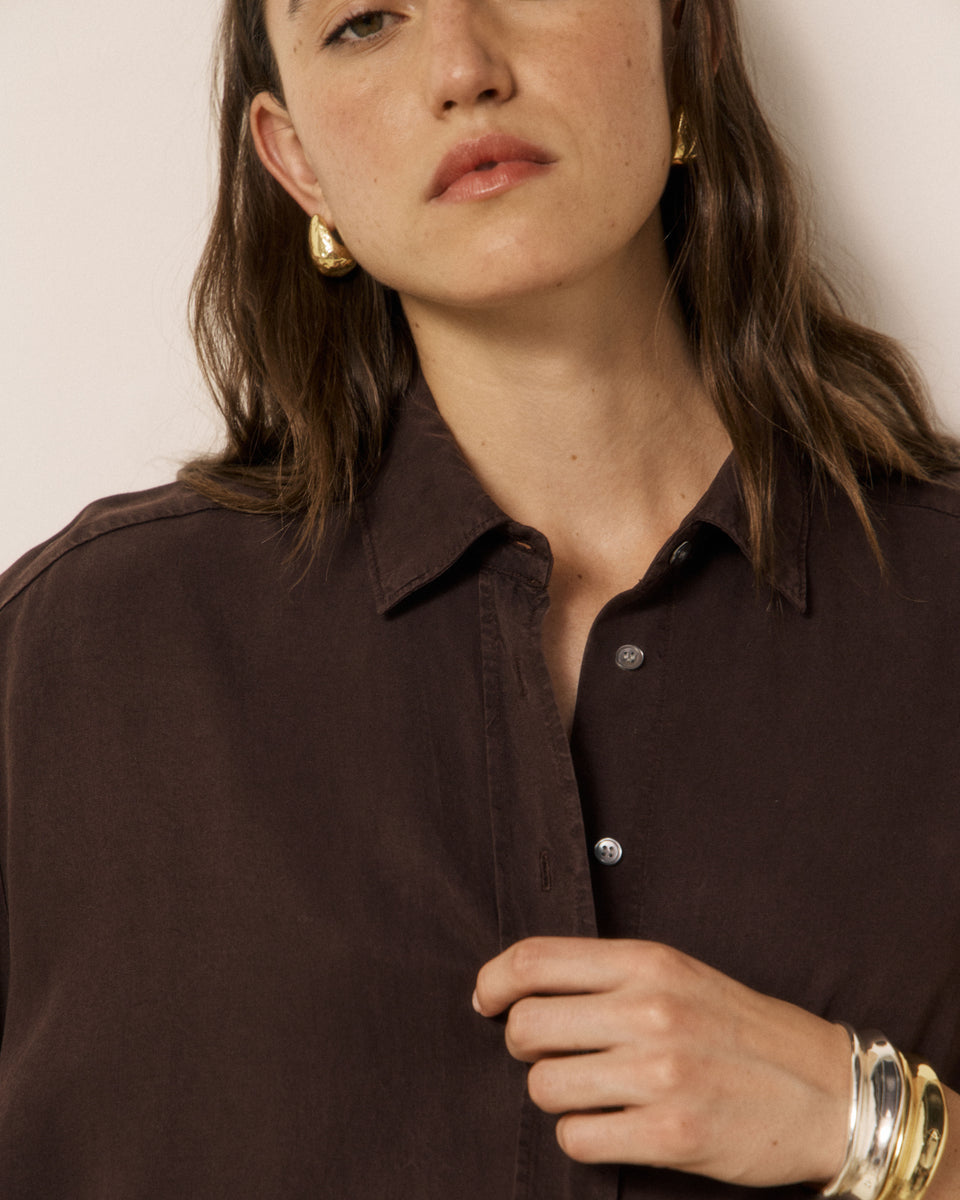 Chemise Femme en Lyocell Chocolat Cinema - Image 3