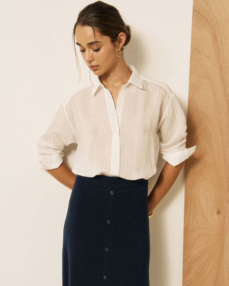 Chemise Femme en Lyocell & Viscose Blanc Cinema - Image principale