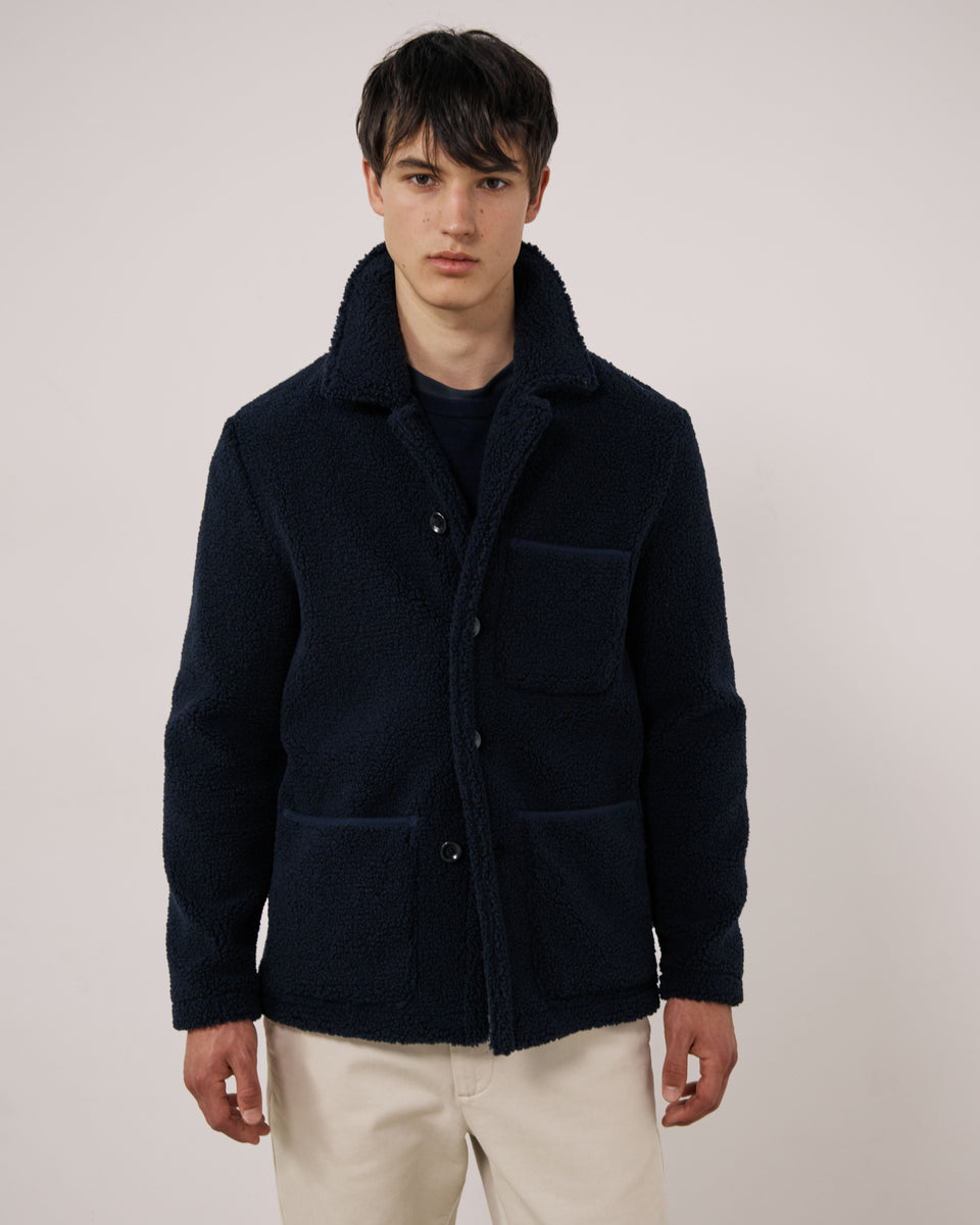 Veste Homme en Sherpa Bleu Marine Utility - Image principale