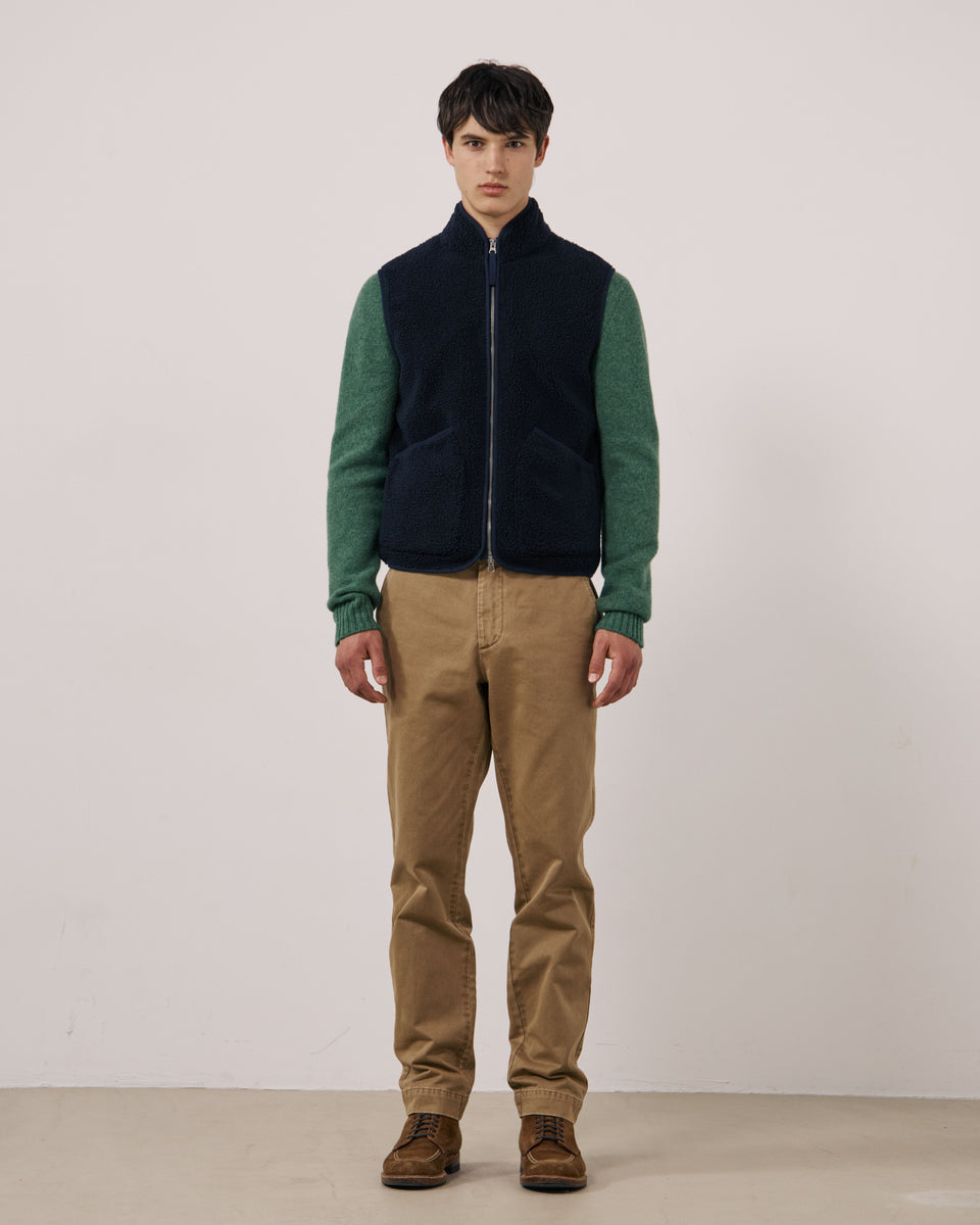 Gilet Homme en Sherpa Bleu Marine Basta - Image 2