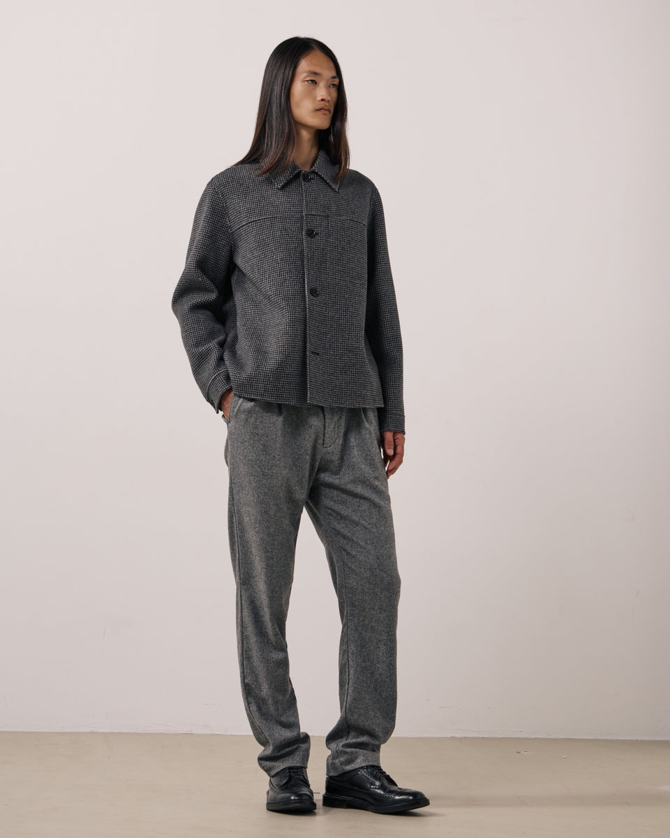 Veste Homme en Laine Double Face à Carreaux Gris Dary - Image principale