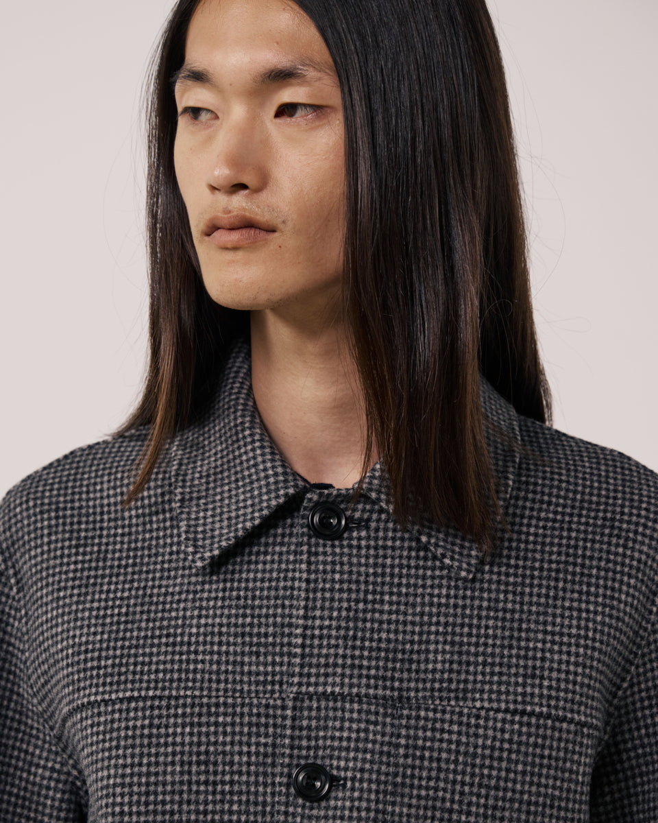 Veste Homme en Laine Double Face à Carreaux Gris Dary - Image 3