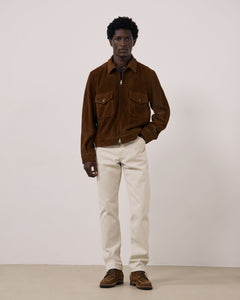 Blouson Homme en Cuir Suédé Marron Dickson