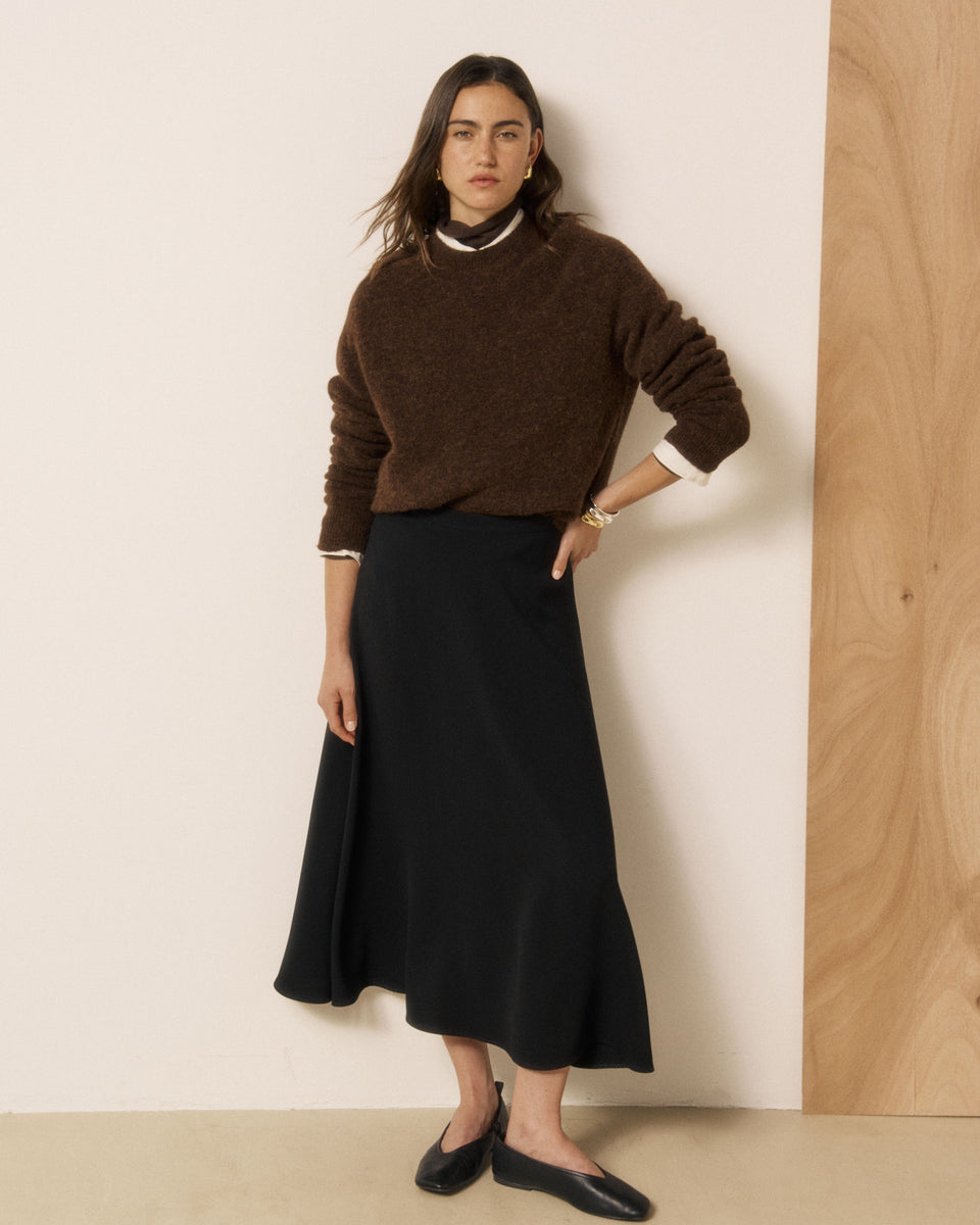Mahary Women's Chocolate Alpaca & Merino Wool Sweater - Image 2