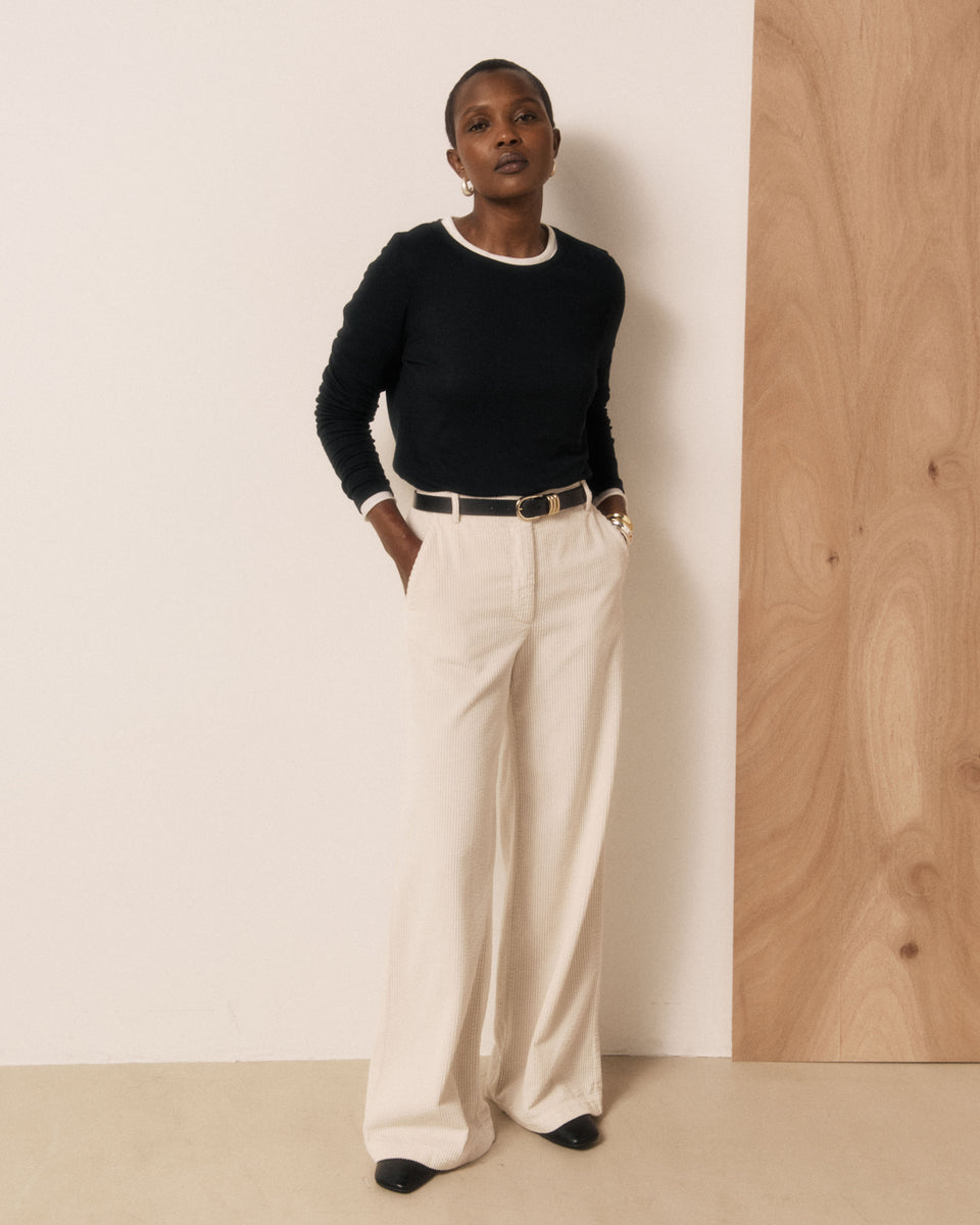 Parade Women's Ecru Seersucker Corduroy Pants - Image principale