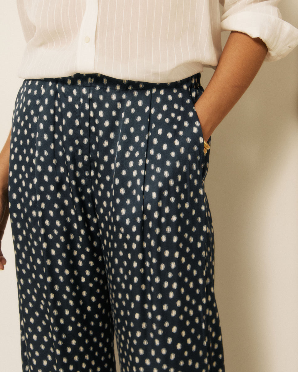 Pays Women's Navy & White Polka Dot Viscose Pants - Image 3