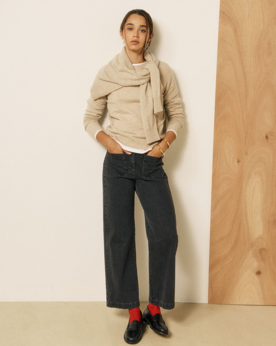 Poli Women's Black Denim Pants - Image principale