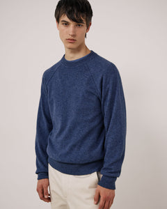 Pull Homme en Laine & Cachemire Bleu Indigo Cashmere Sweat
