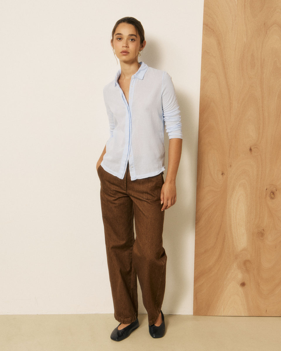 Chemise Femme en Coton Double Face Bleu Ciel Tahina - Image 3