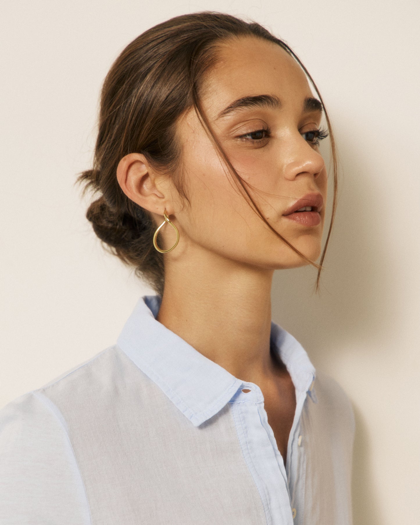 Chemise Femme en Coton Double Face Bleu Ciel Tahina
