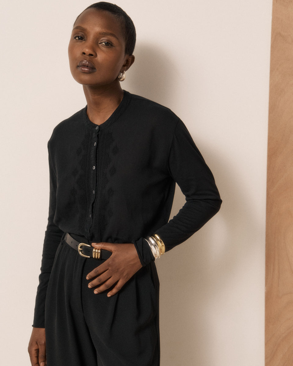 T-shirt Femme en Coton Double Face Noir Tuanake - Image 3