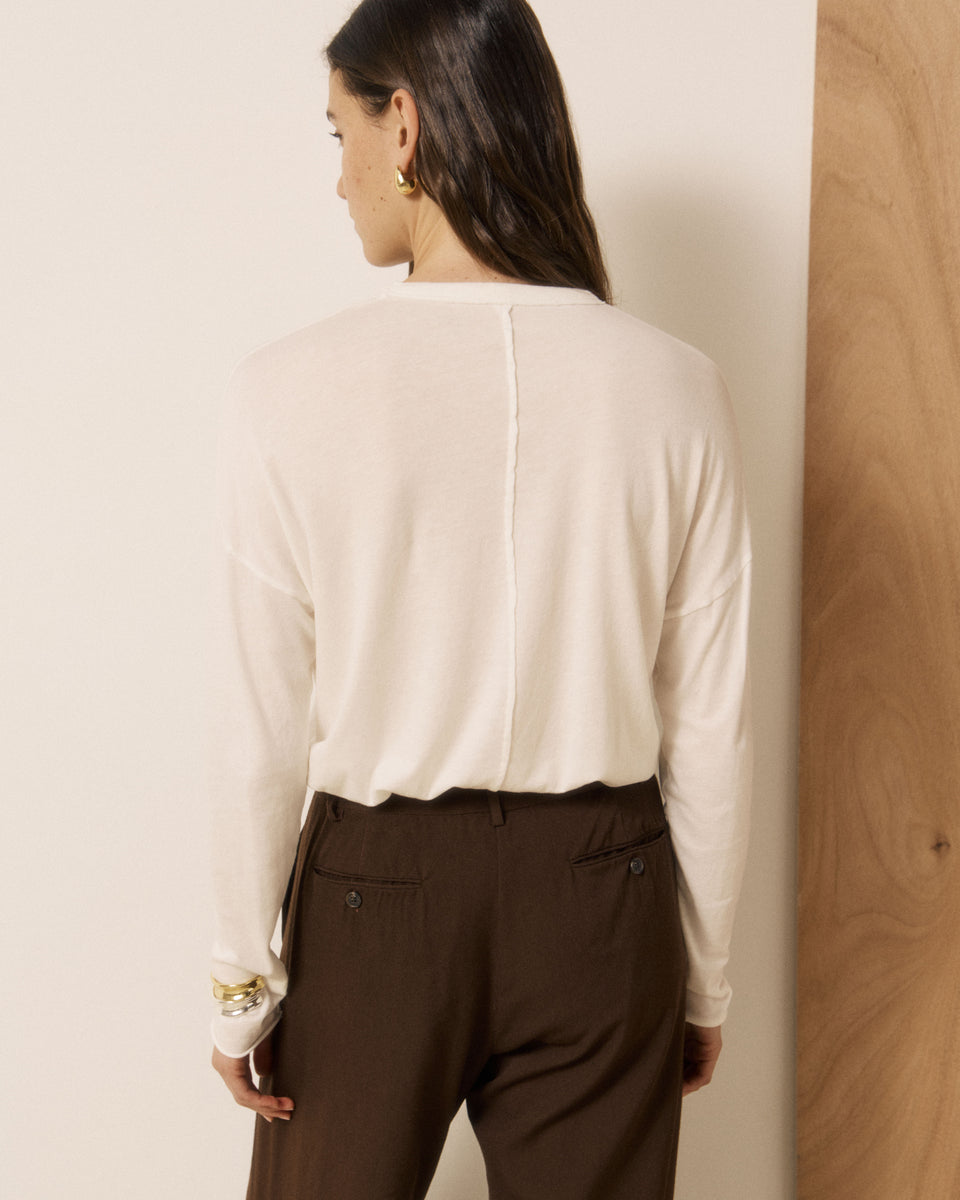T-shirt Femme en Coton & Modal Ecru Tamour - Image 3