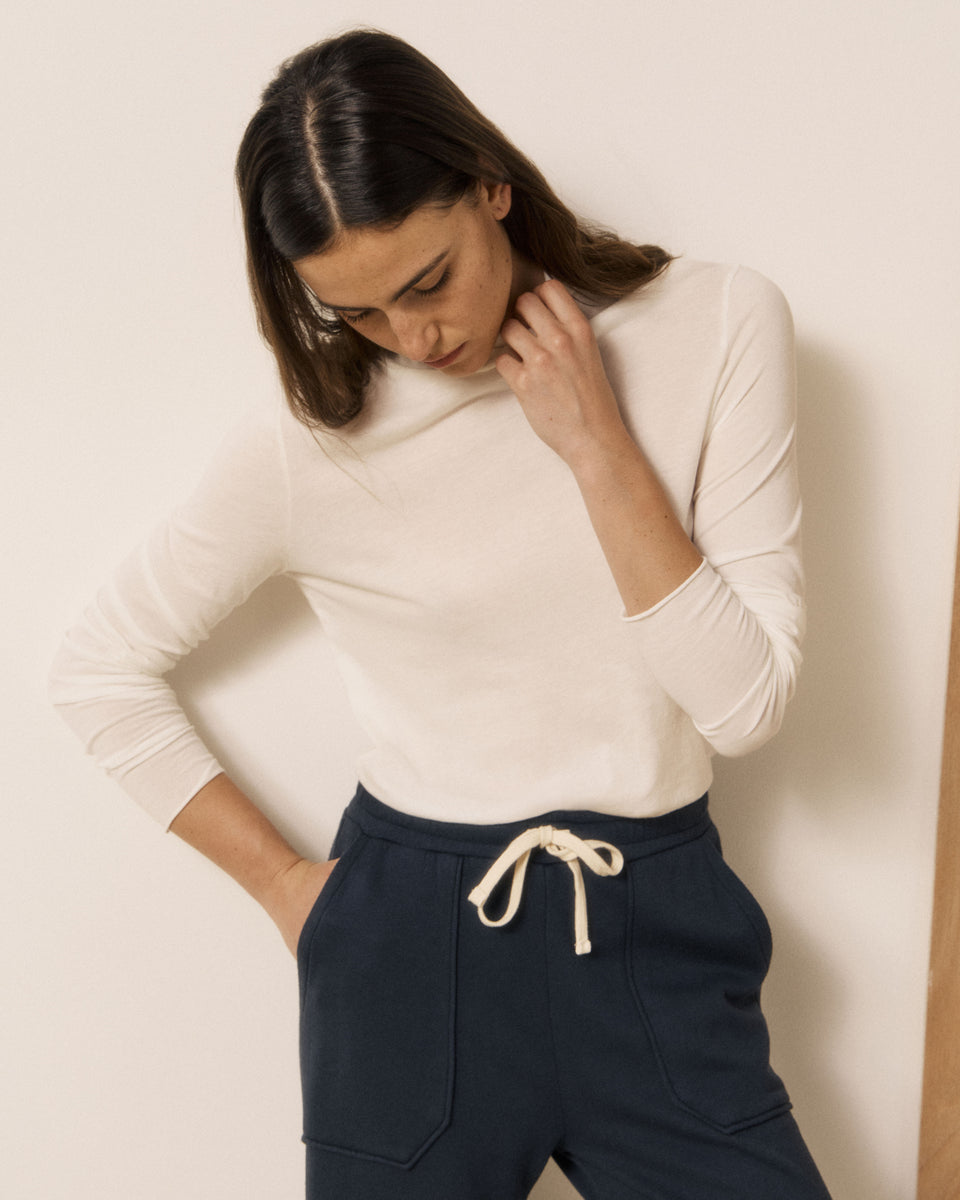 T-shirt Femme en Coton & Modal Ecru Typhan - Image 3