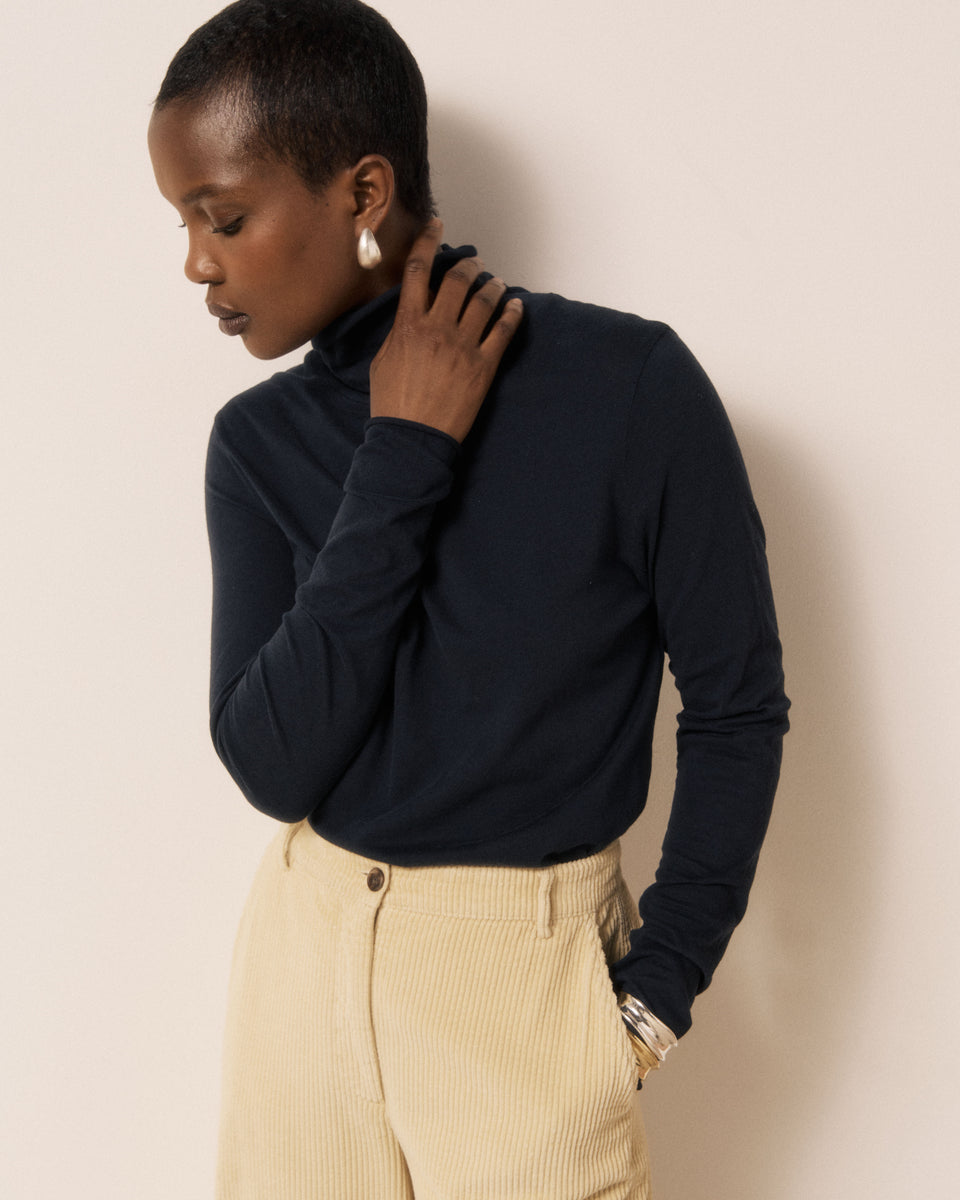 T-shirt Femme en Coton & Modal Bleu Nuit Typhan - Image principale