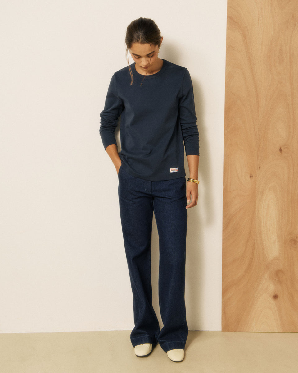 T-shirt Femme en Coton Bleu Nuit Tatou - Image 2