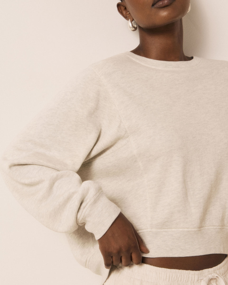 Sweatshirt Femme en Molleton Ecru Tarota - Image 3