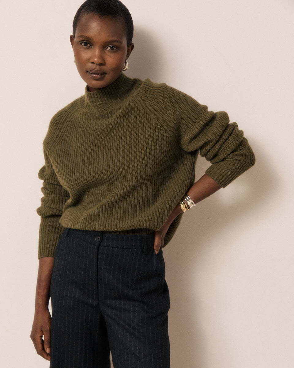 Pull Femme en Laine & Cachemire Vert Marlen - Image principale