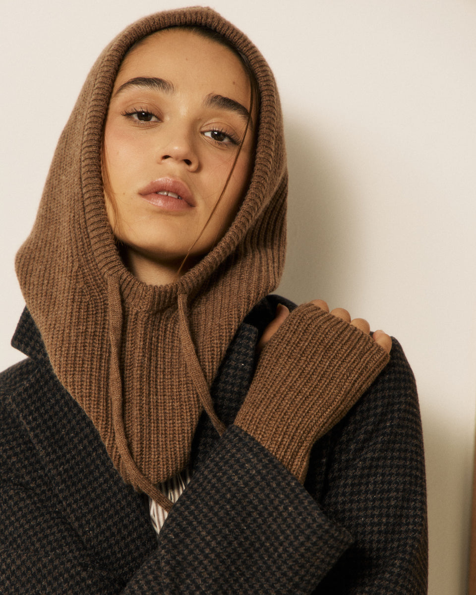Mitaines Femme en Laine & Cachemire Cognac Messia - Image 2