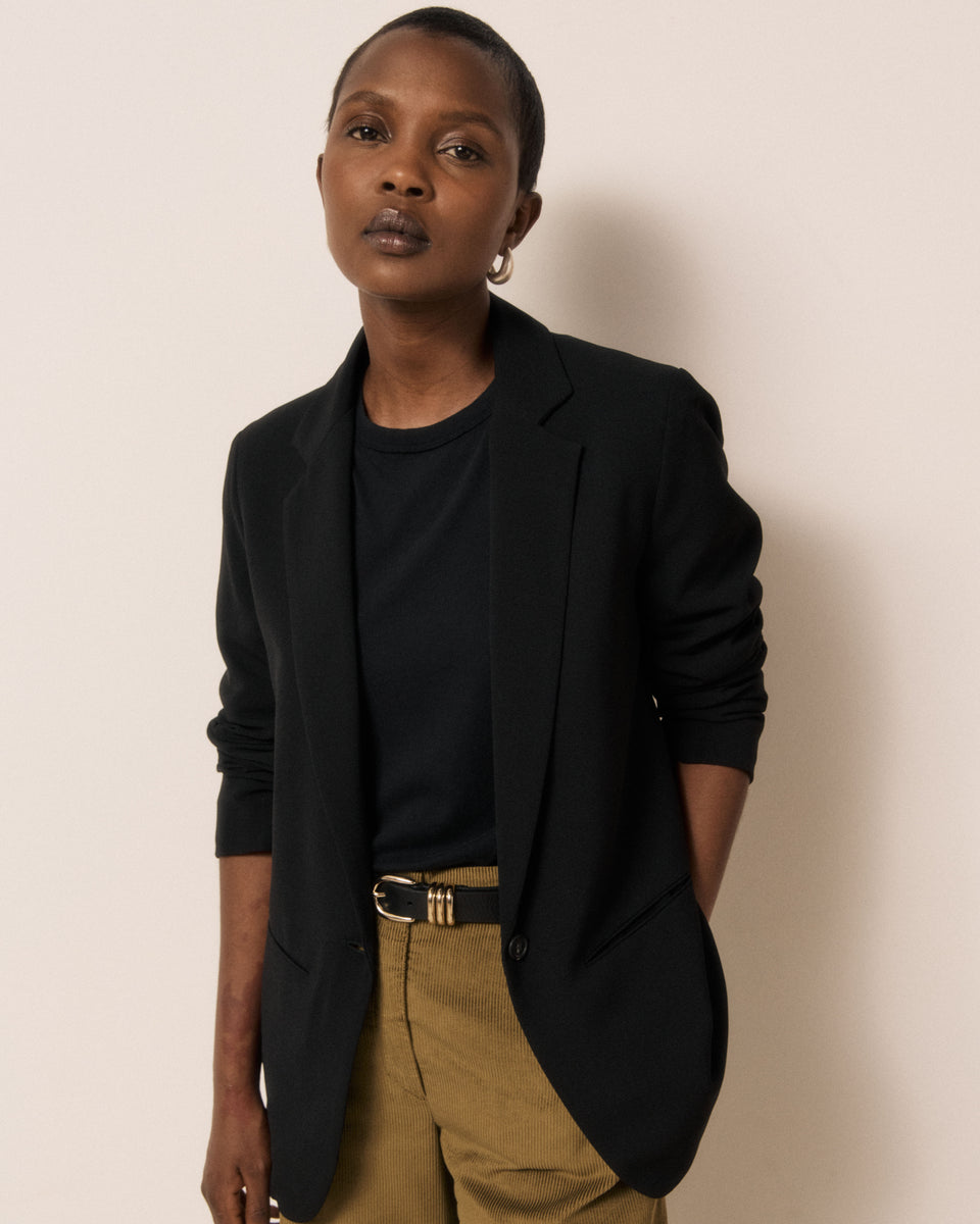 Virna Women's Black Crepe Jacket - Image principale