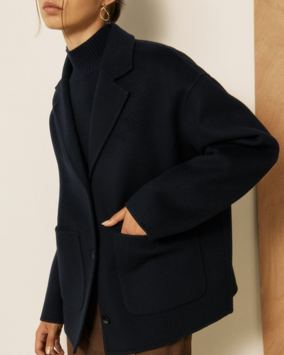 Veste Femme en Laine Double Face Bleu Marine Vox - Image 2