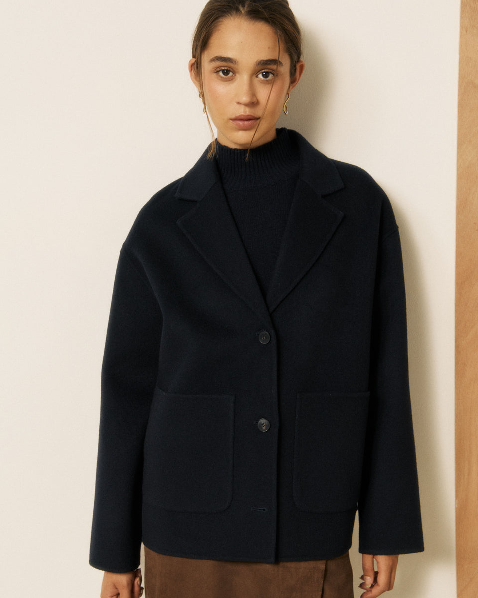 Veste Femme en Laine Double Face Bleu Marine Vox - Image 3