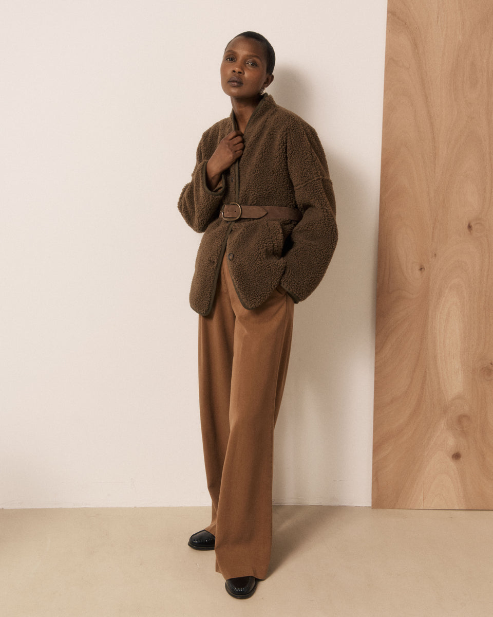 Veste Femme en Sherpa Marron Valdi - Image 2