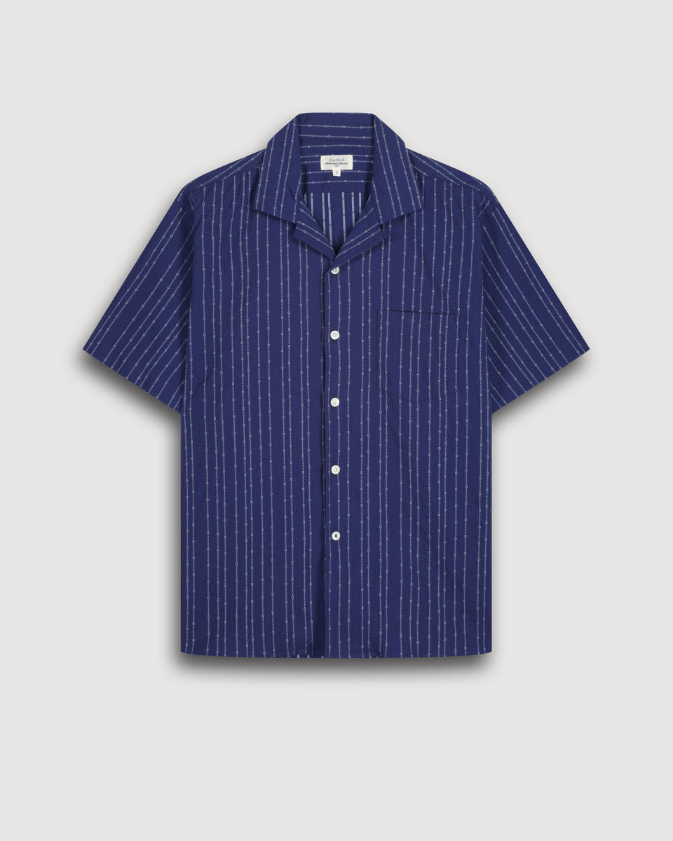 Palm Men's Deep Blue Seersucker Dobby Shirt - Image 3