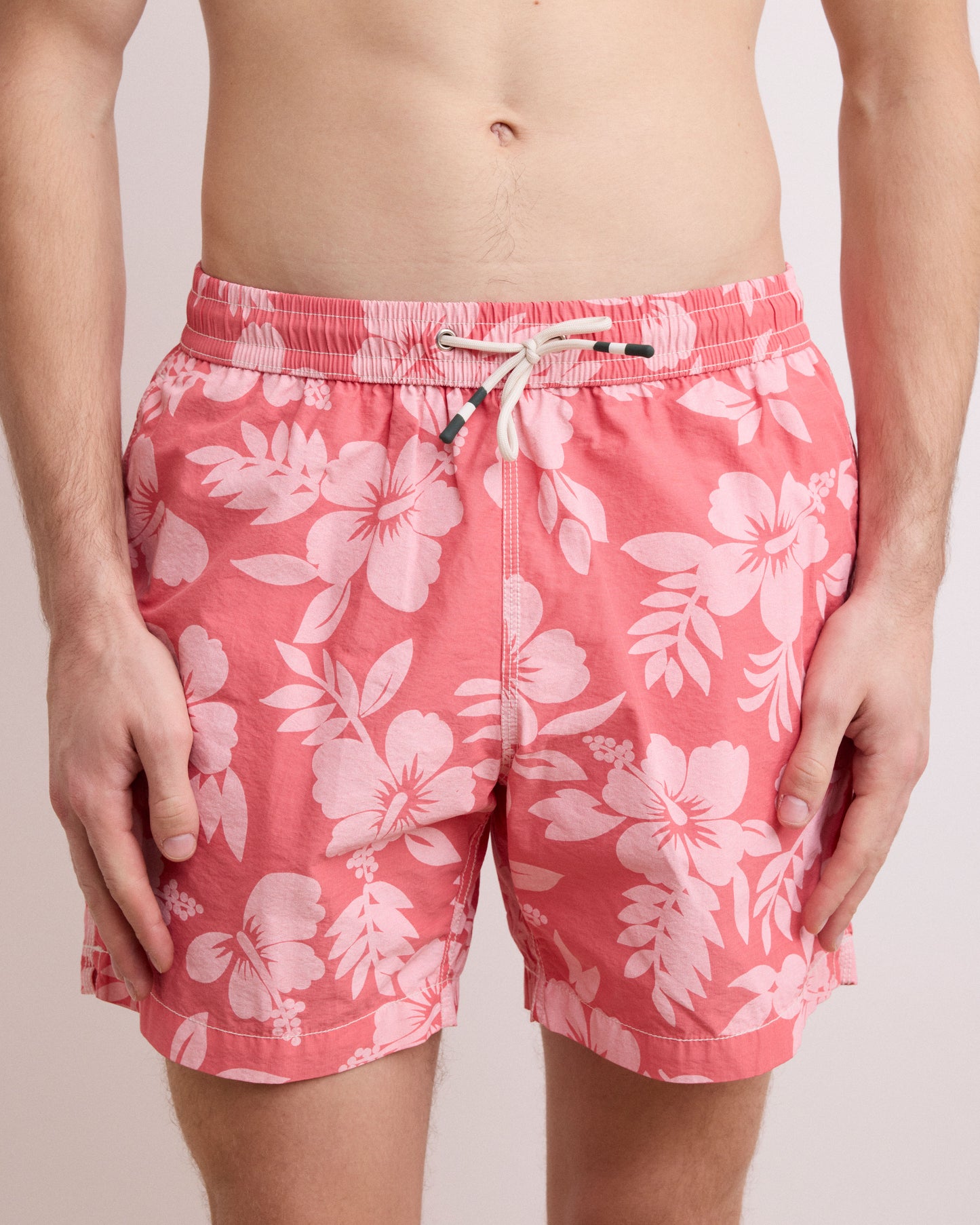 Costume da bagno da uomo con stampa Hibiscus Tangerine Swim