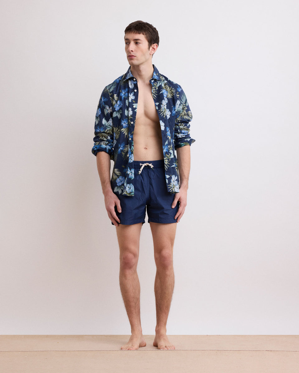 Traje de baño ultraligero azul marino para hombre - Image principale