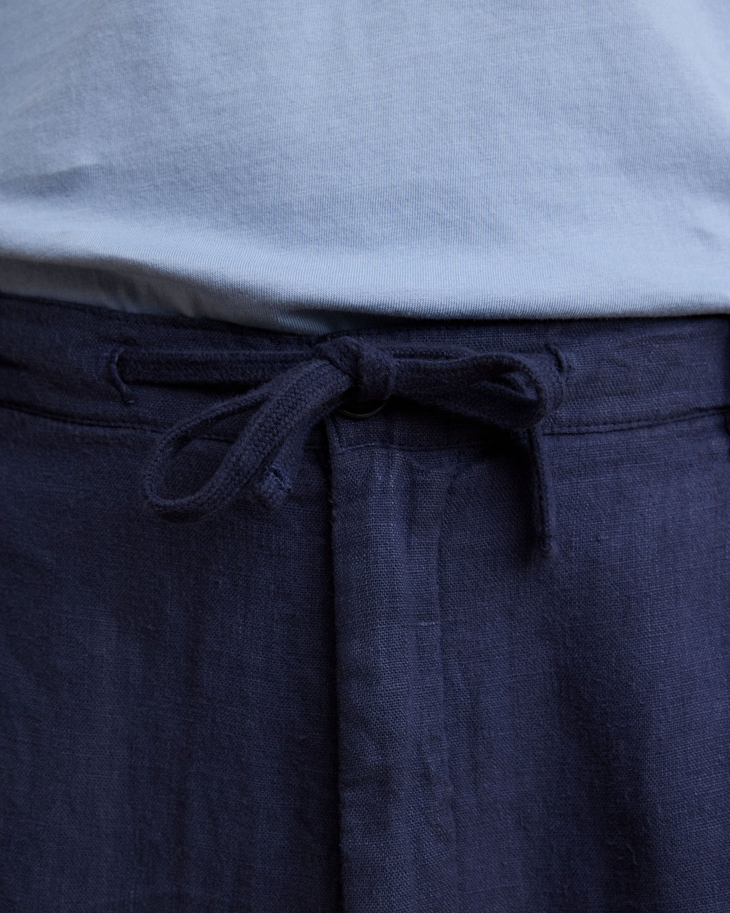 Pantaloni da uomo in lino blu navy Tanker