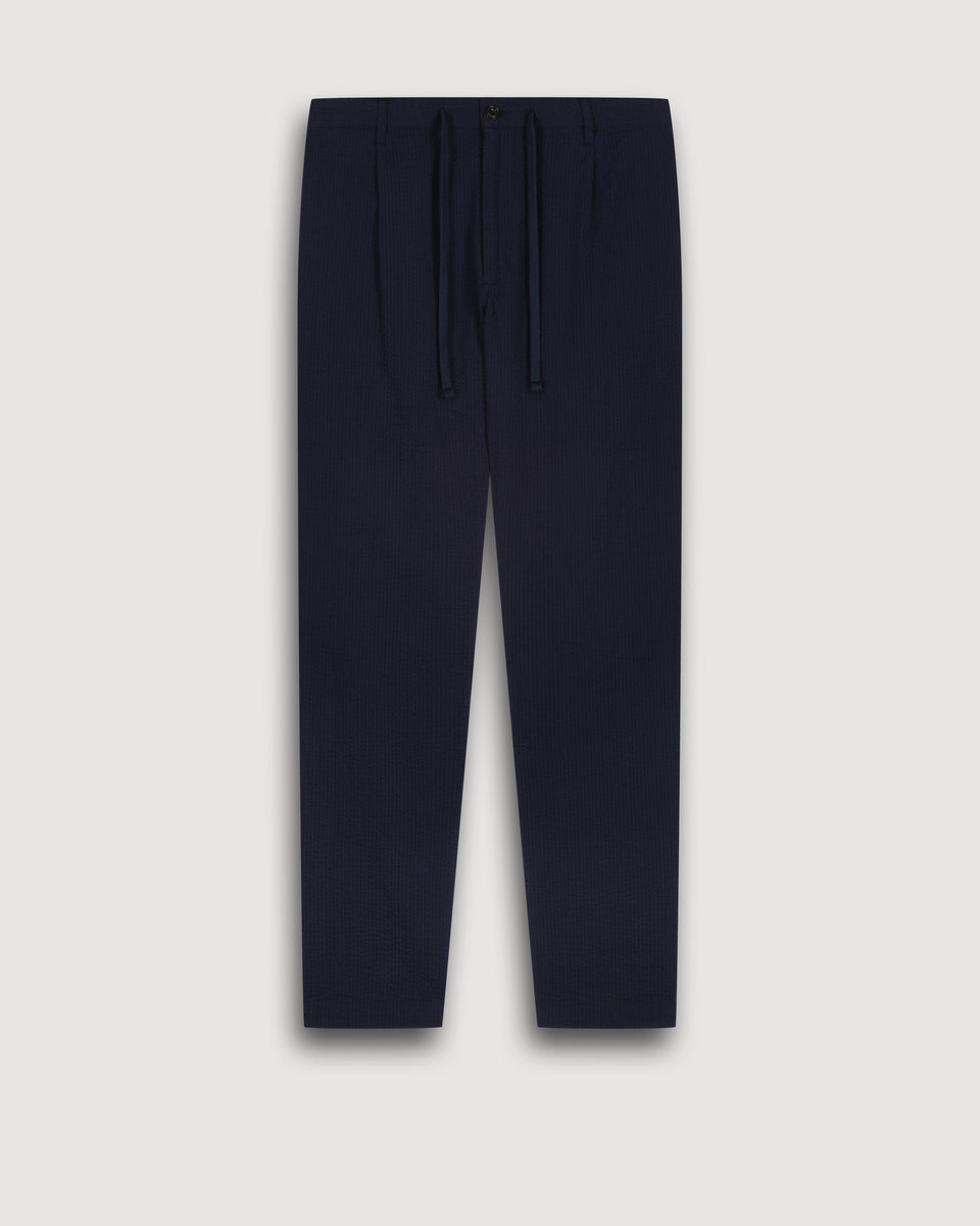 Tanker Men's Deep Blue Seersucker Pants - Image 3